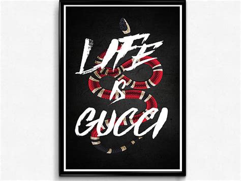 Life Is Gucci Poster, Modern Art Print, Hypebeast Poster, Street A